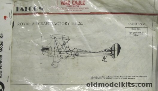Falcon 1/48 Royal Aircraft Factory B.E.2c (BE-2) plastic model kit
